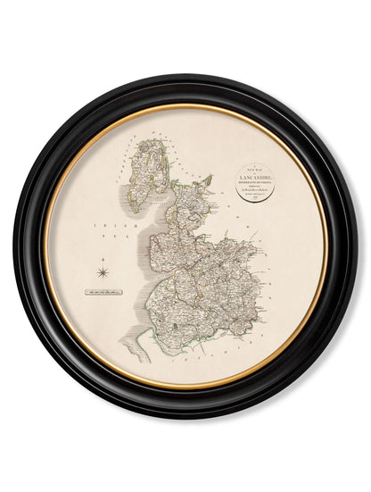 c.1806 County Maps of England – Round styled view – Leya Buster Interiors