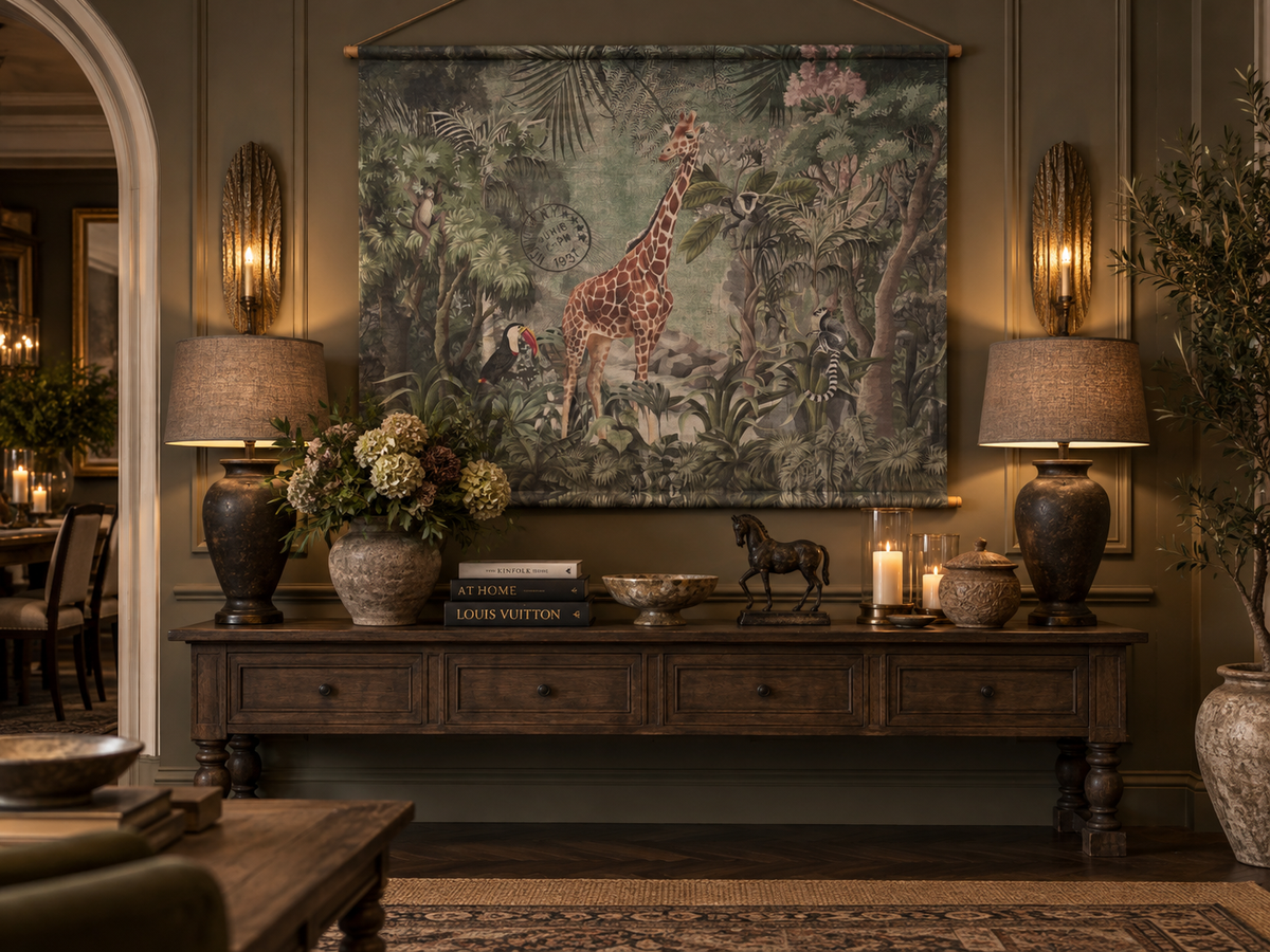 Large giraffe jungle canvas wall art, 125 x 160 cm