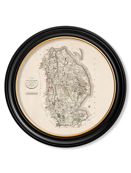 c.1806 County Maps of England – Round styled view – Leya Buster Interiors