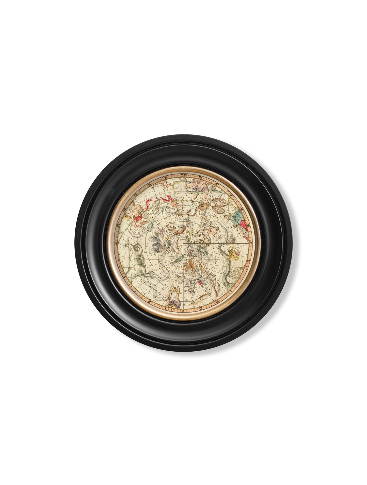 c.1820 Map of Constellations – Round Frame styled view – Leya Buster Interiors
