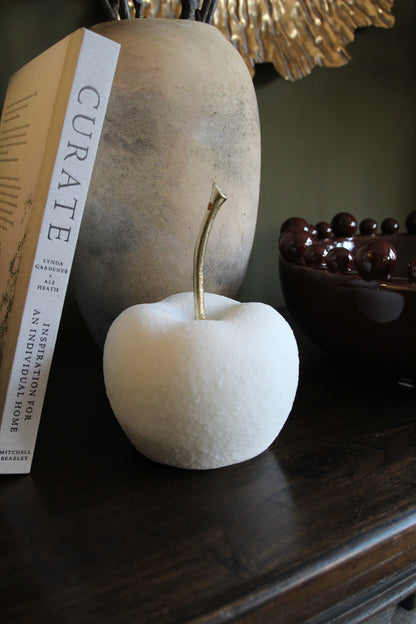 Quartz White Decorative Apple for tabletop styling