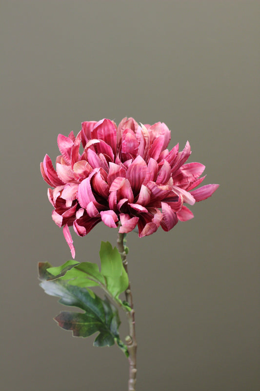 Russet Heritage Chrysanthemum Stem faux flower in a rich russet autumn tone