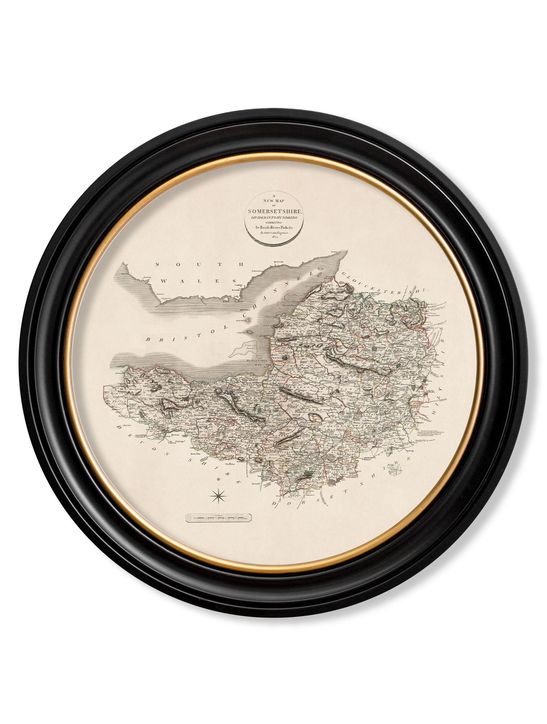 c.1806 County Maps of England – Round styled view – Leya Buster Interiors
