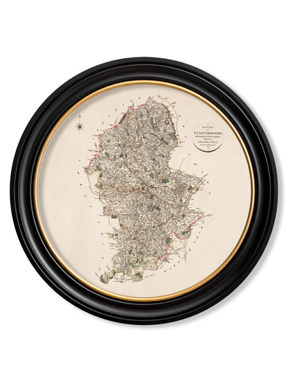 c.1806 County Maps of England – Round styled view – Leya Buster Interiors