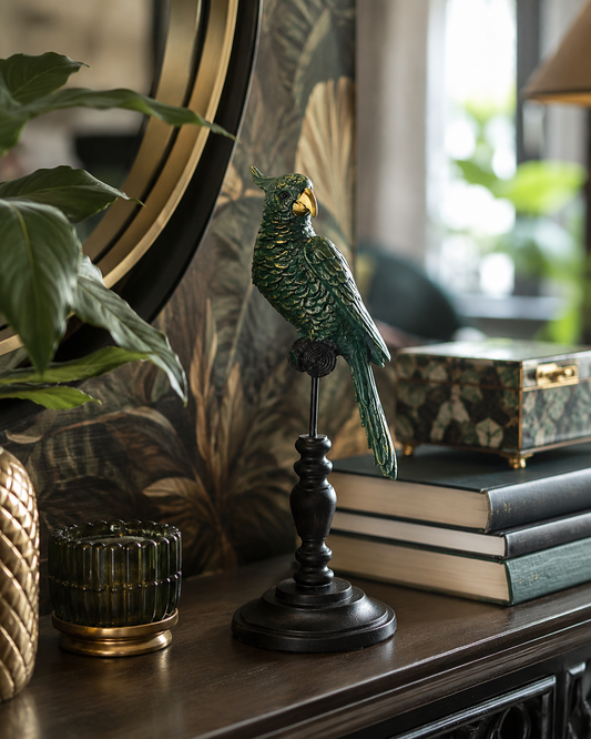 Tropical Parrot Tabletop Decoration on Perch