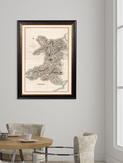 c.1809 Map of Wales – framed wall art at Leya Buster Interiors