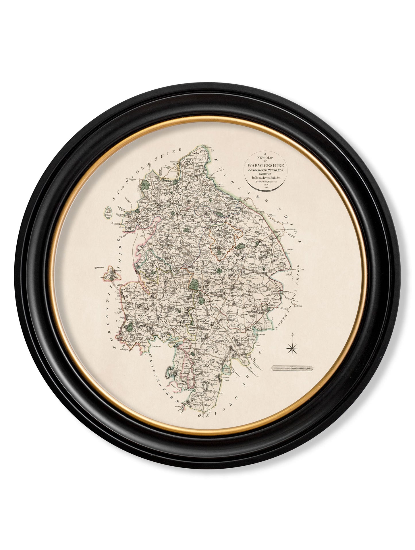 c.1806 County Maps of England – Round styled view – Leya Buster Interiors