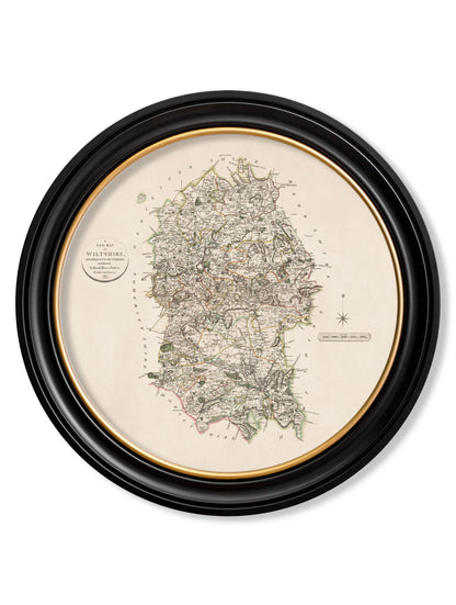 c.1806 County Maps of England – Round styled view – Leya Buster Interiors